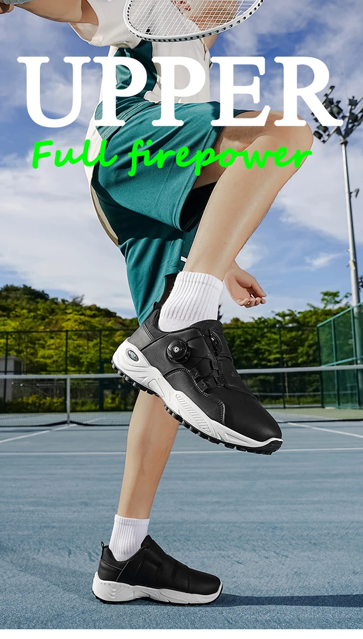 Professional Badminton Shoes with Rotary Lock Buckle, Breathable, Shock-Absorbing, Non-Slip, Comfortable Support for Court Swing Movements, Men's Casual Sports Shoes