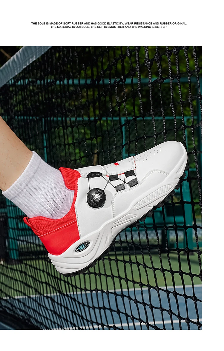 Professional Badminton Shoes with Rotary Lock Buckle, Breathable, Shock-Absorbing, Non-Slip, Comfortable Support for Court Swing Movements, Men's Casual Sports Shoes