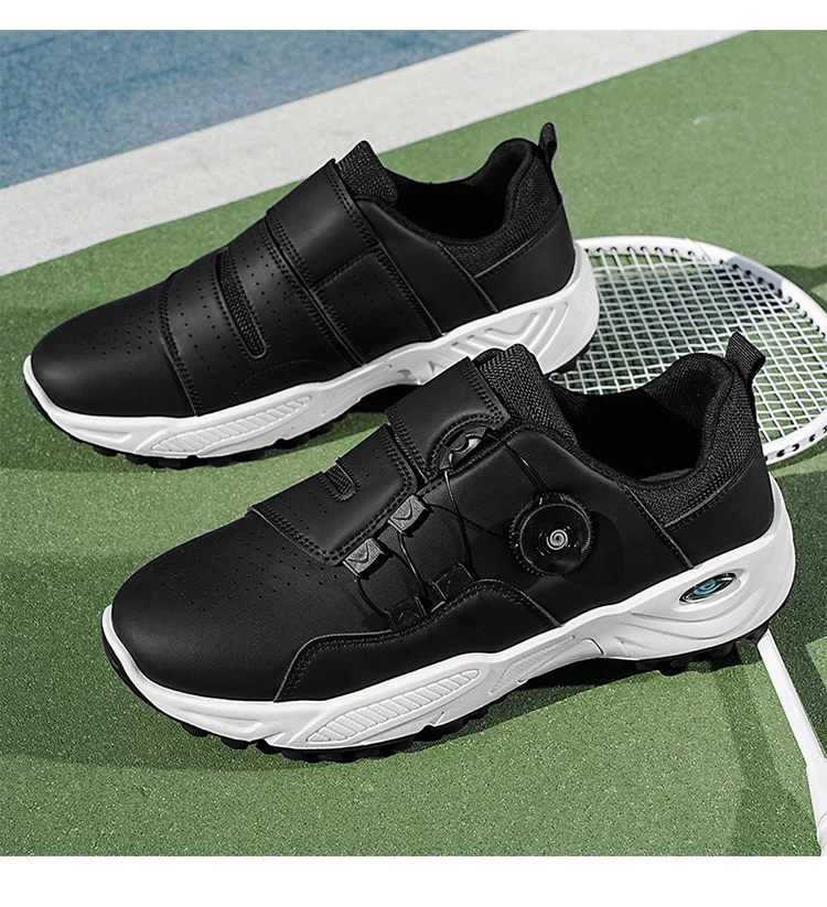 Professional Badminton Shoes with Rotary Lock Buckle, Breathable, Shock-Absorbing, Non-Slip, Comfortable Support for Court Swing Movements, Men's Casual Sports Shoes