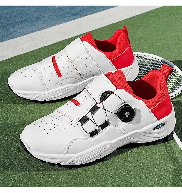 Professional Badminton Shoes with Rotary Lock Buckle, Breathable, Shock-Absorbing, Non-Slip, Comfortable Support for Court Swing Movements, Men's Casual Sports Shoes