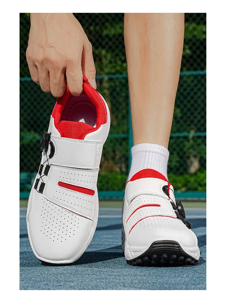 Professional Badminton Shoes with Rotary Lock Buckle, Breathable, Shock-Absorbing, Non-Slip, Comfortable Support for Court Swing Movements, Men's Casual Sports Shoes