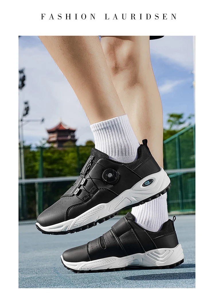 Professional Badminton Shoes with Rotary Lock Buckle, Breathable, Shock-Absorbing, Non-Slip, Comfortable Support for Court Swing Movements, Men's Casual Sports Shoes