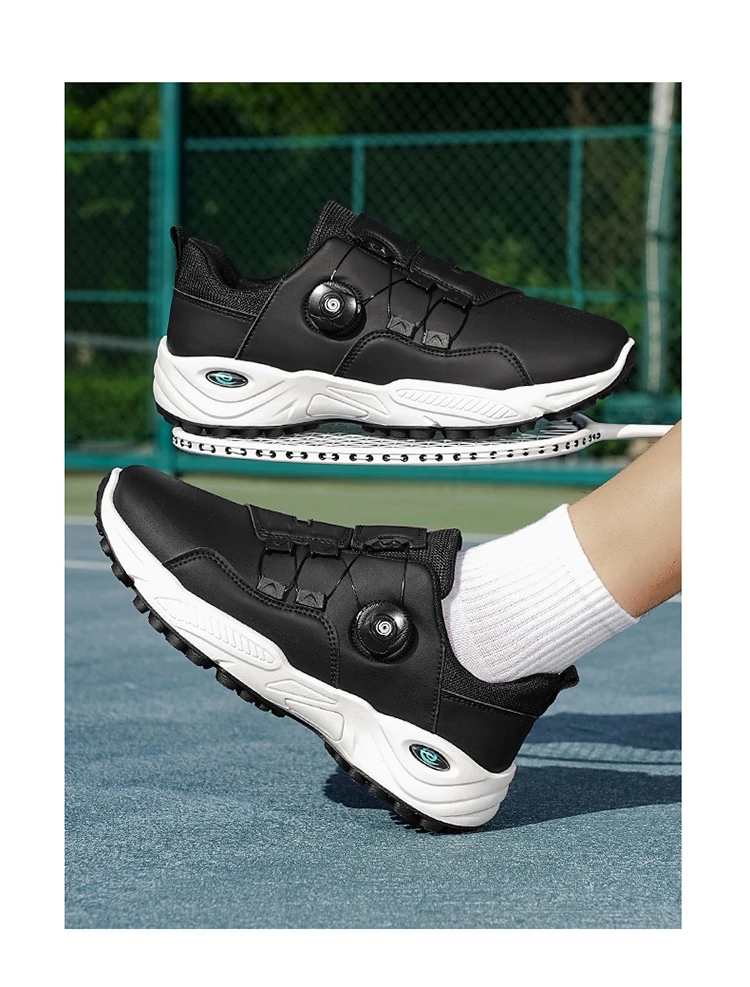 Professional Badminton Shoes with Rotary Lock Buckle, Breathable, Shock-Absorbing, Non-Slip, Comfortable Support for Court Swing Movements, Men's Casual Sports Shoes