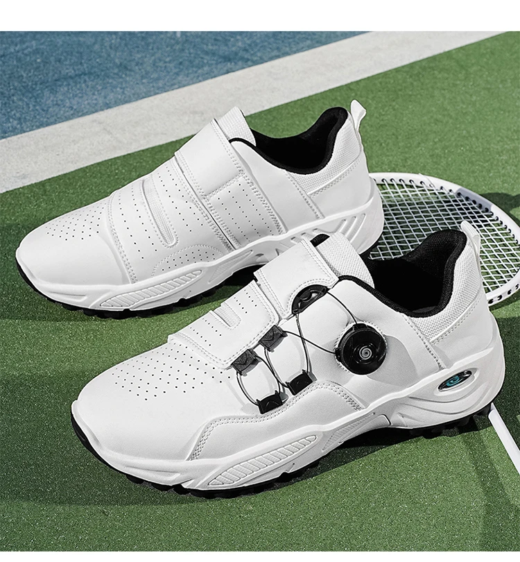 Professional Badminton Shoes with Rotary Lock Buckle, Breathable, Shock-Absorbing, Non-Slip, Comfortable Support for Court Swing Movements, Men's Casual Sports Shoes