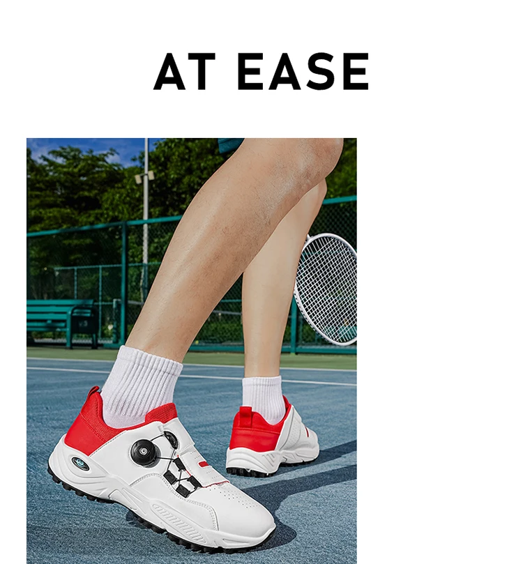 Professional Badminton Shoes with Rotary Lock Buckle, Breathable, Shock-Absorbing, Non-Slip, Comfortable Support for Court Swing Movements, Men's Casual Sports Shoes