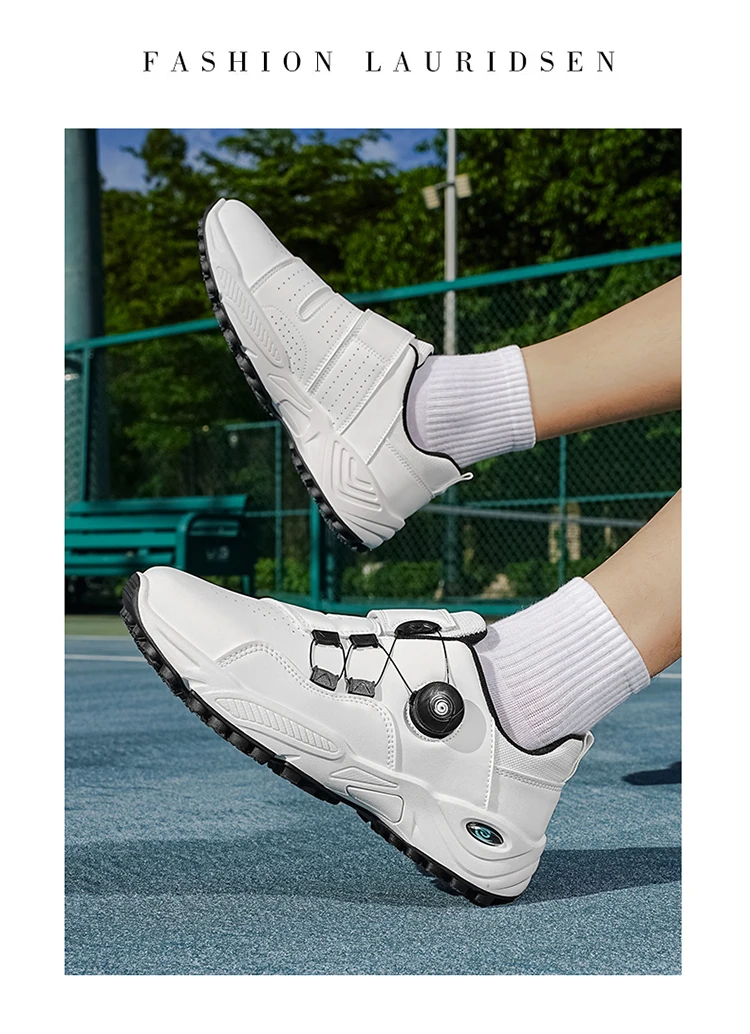 Professional Badminton Shoes with Rotary Lock Buckle, Breathable, Shock-Absorbing, Non-Slip, Comfortable Support for Court Swing Movements, Men's Casual Sports Shoes
