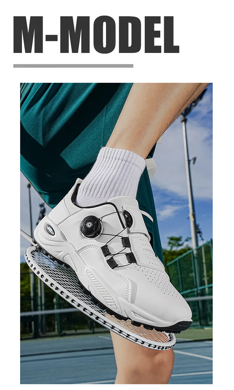 Professional Badminton Shoes with Rotary Lock Buckle, Breathable, Shock-Absorbing, Non-Slip, Comfortable Support for Court Swing Movements, Men's Casual Sports Shoes