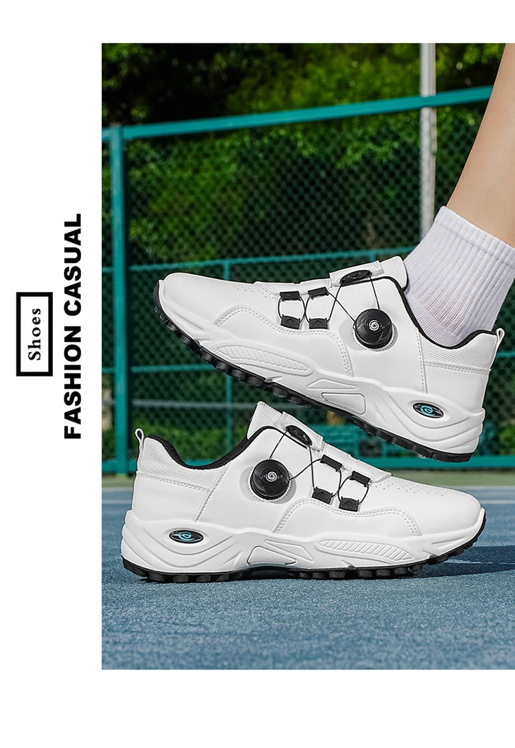 Professional Badminton Shoes with Rotary Lock Buckle, Breathable, Shock-Absorbing, Non-Slip, Comfortable Support for Court Swing Movements, Men's Casual Sports Shoes
