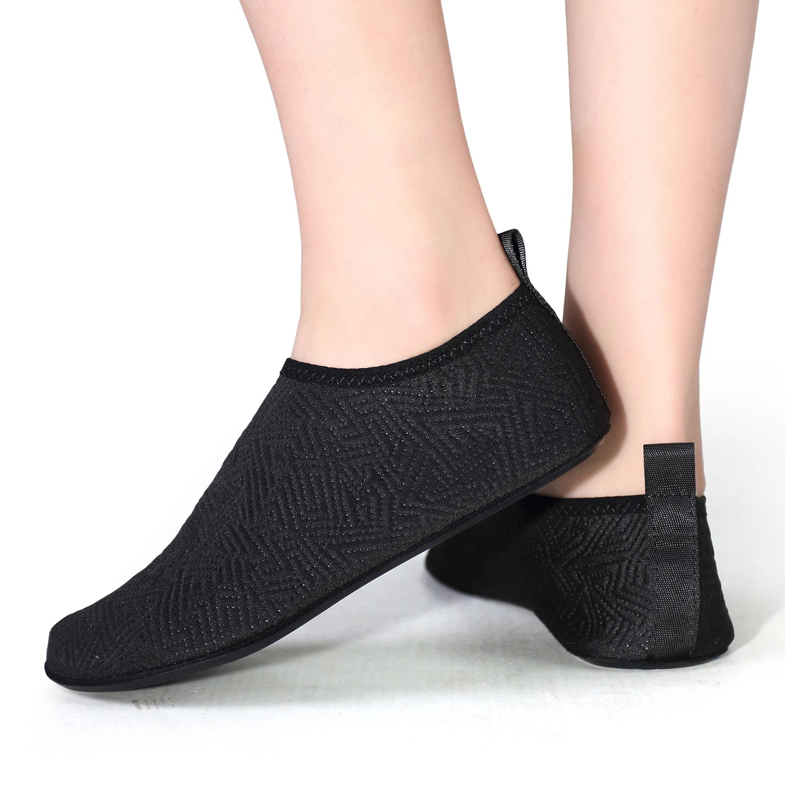 Unisex Black Quick Dry Water Shoes Barefoot Aqua Socks with Non-Slip Soft Sole for Beach Swim Surf Yoga Fitness Exercise