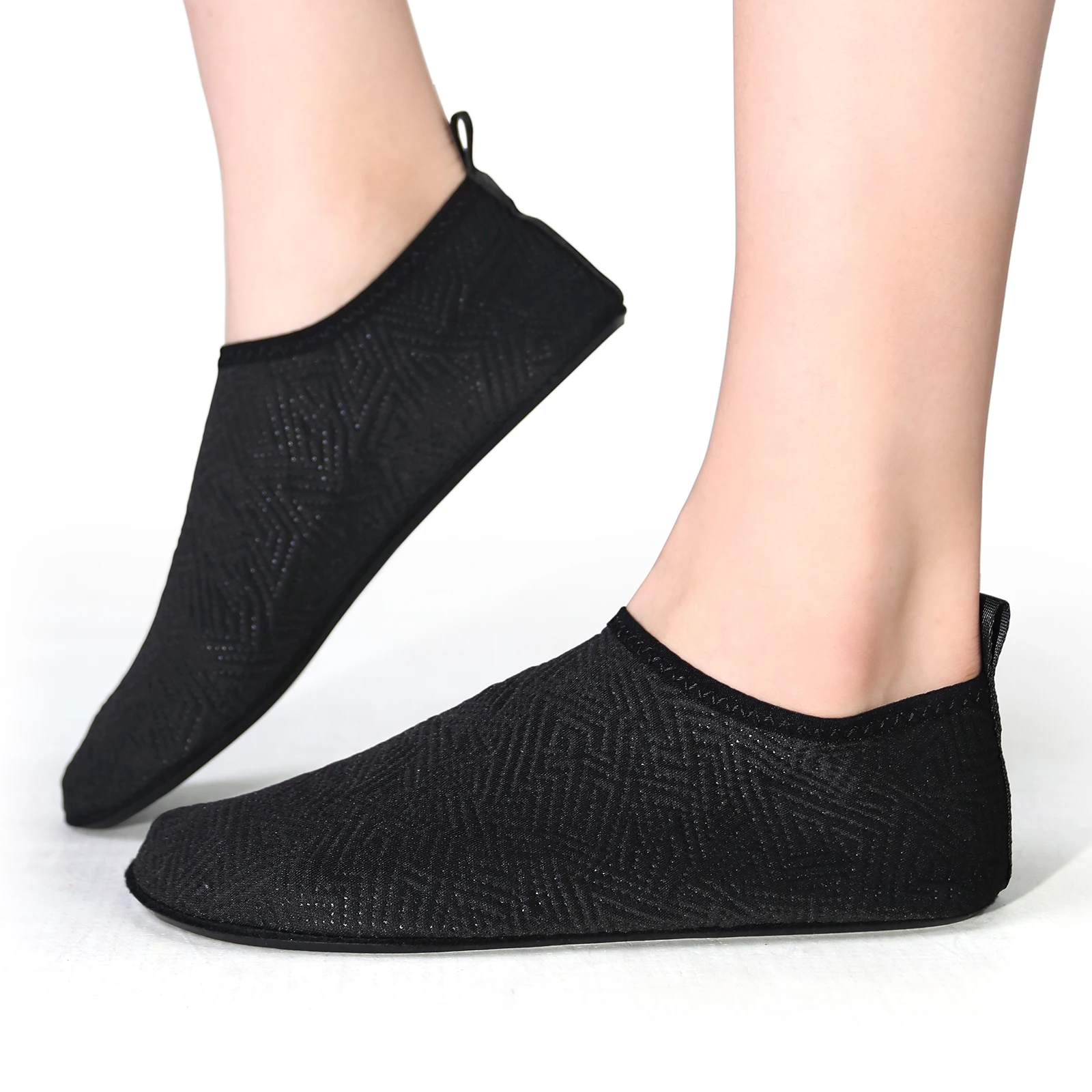 Unisex Black Quick Dry Water Shoes Barefoot Aqua Socks with Non-Slip Soft Sole for Beach Swim Surf Yoga Fitness Exercise