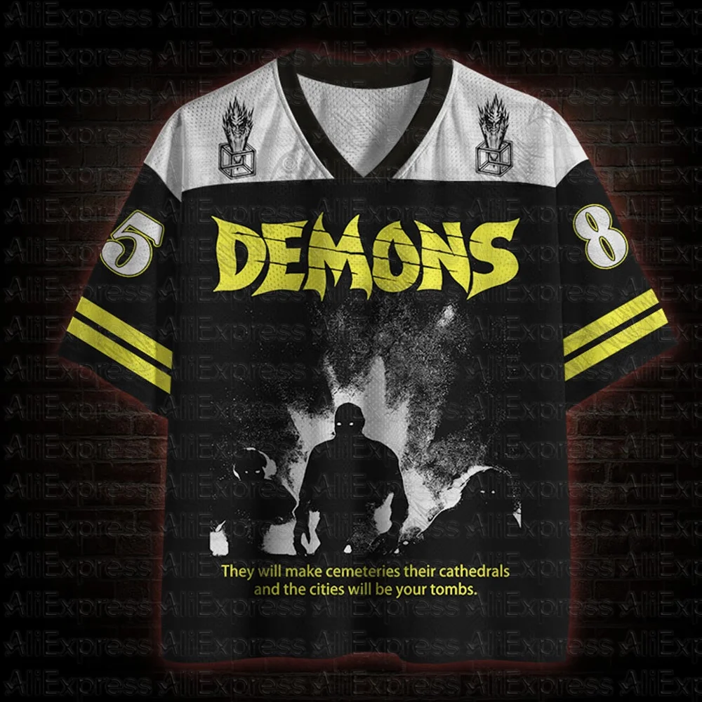 2026 New Movie Sports Fashion Adult and Children's Short Sleeve V-neck Street Eye Clothing Gothic Style Horror Fans Gift