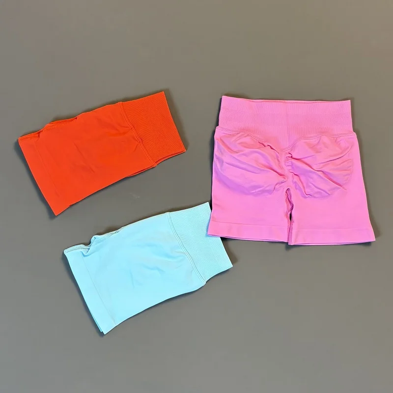 Sports Shorts Women Seamless Scrunch Butt Yoga Workout Gym Fitness Biker Shorts Quick Dry Running Training Athletic Shorts