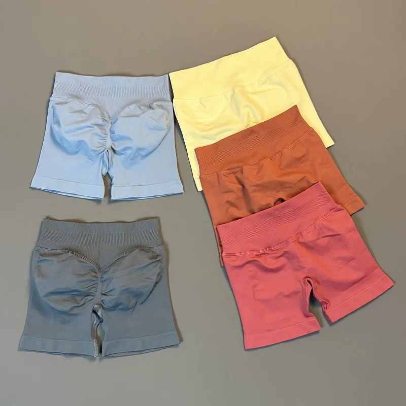 Sports Shorts Women Seamless Scrunch Butt Yoga Workout Gym Fitness Biker Shorts Quick Dry Running Training Athletic Shorts