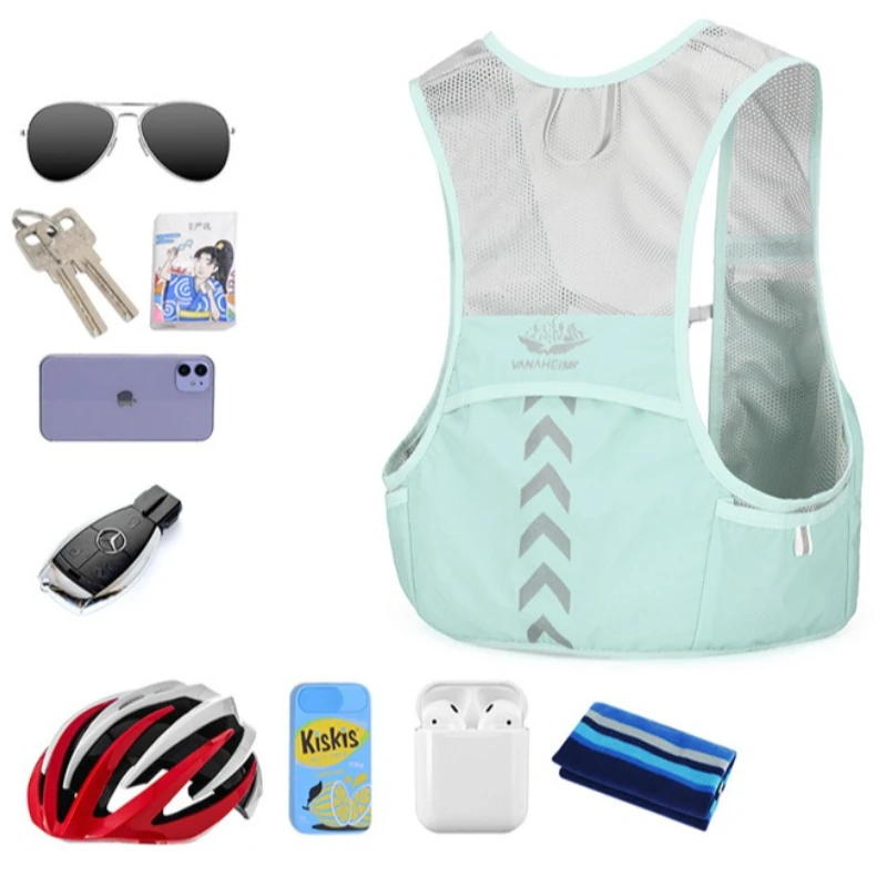 Running Vest, Cycling Reflective Vest, Mesh Vest, Sports Backpack for Marathon Running, Cross Running, and Outdoor Cycling