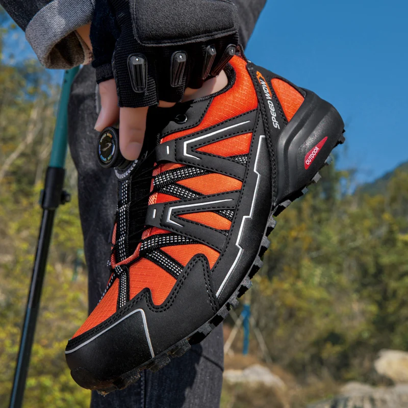 New Arrival Mens Hiking Shoes Breathable Lace Up Trekking Male Cushioning Outdoor Climbing Tourism Sneakers for Men