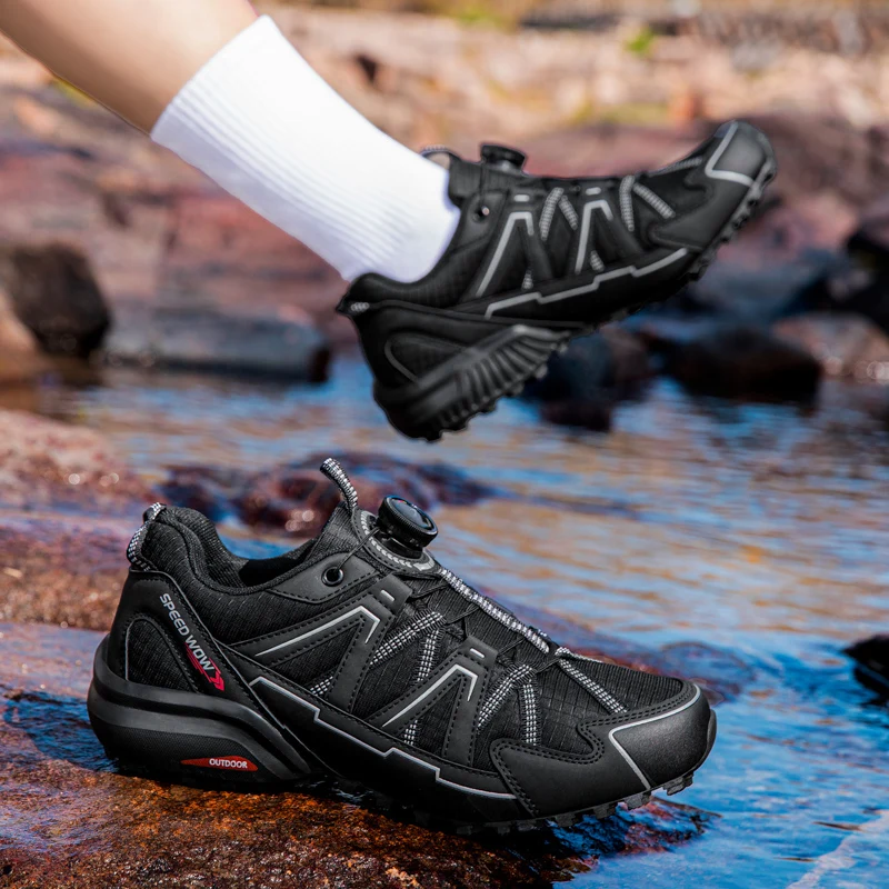 New Arrival Mens Hiking Shoes Breathable Lace Up Trekking Male Cushioning Outdoor Climbing Tourism Sneakers for Men