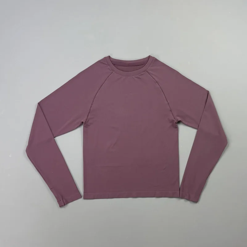 Long Sleeve Workout Top Women Crew Neck Raglan Sleeve Soft Lightweight Slim Fit Stretch Yoga Pilates Running Gym Athletic Tee
