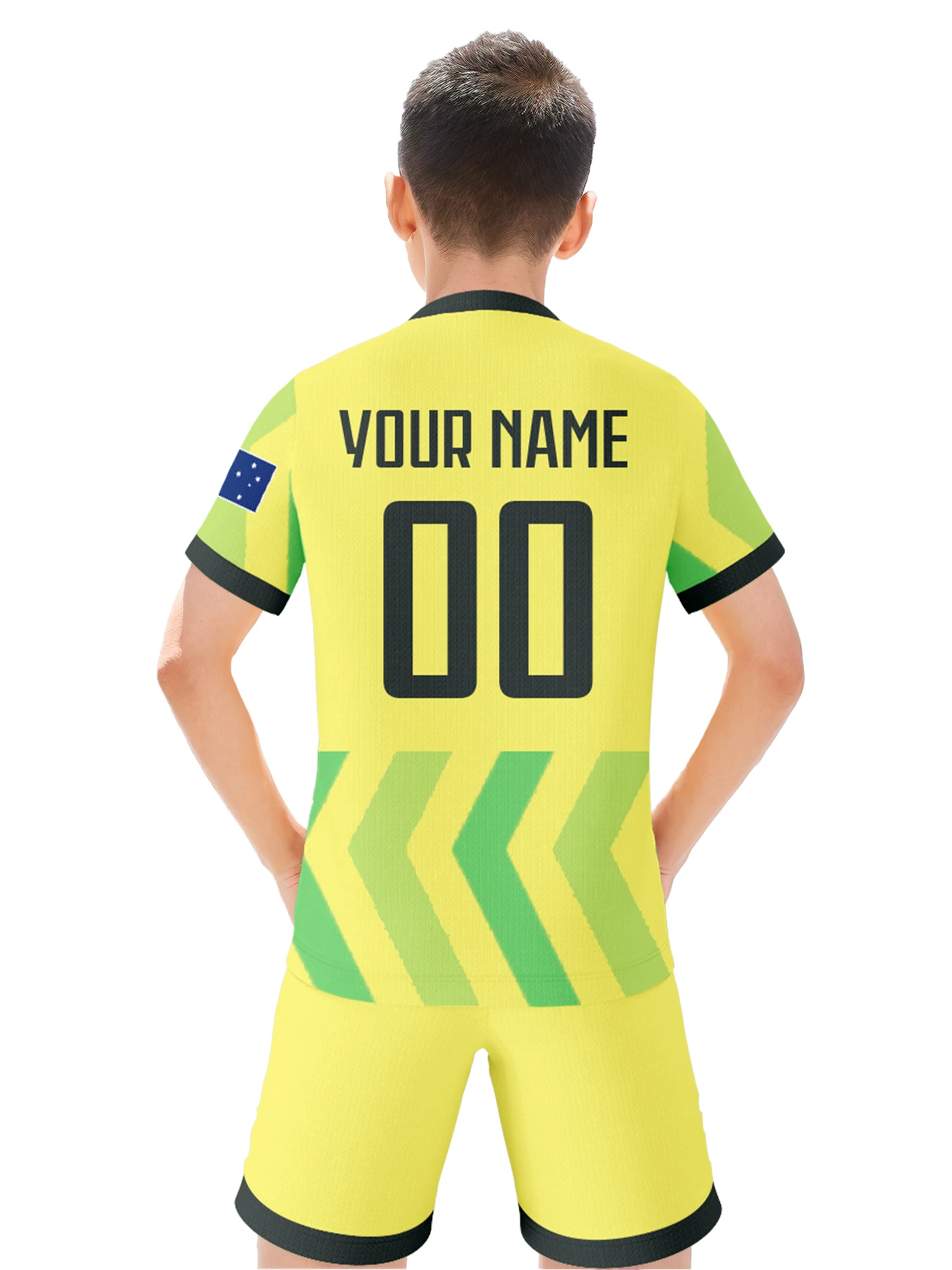 Custom Australia Soccer Kit Personalized Football Set with Name Number Breathable Team Training Uniform for Kids Youth