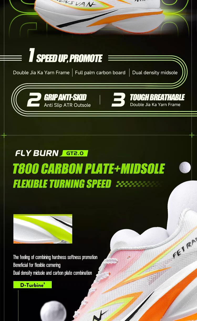 IRUNSVAN Professional Marathon Carbon Plate For Men Cushioning Shock Absorption Breathable Lightweight Running Shoe 106
