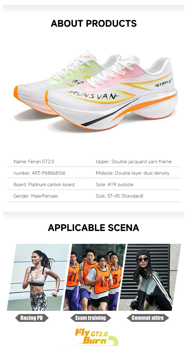 IRUNSVAN Professional Marathon Carbon Plate For Men Cushioning Shock Absorption Breathable Lightweight Running Shoe 106