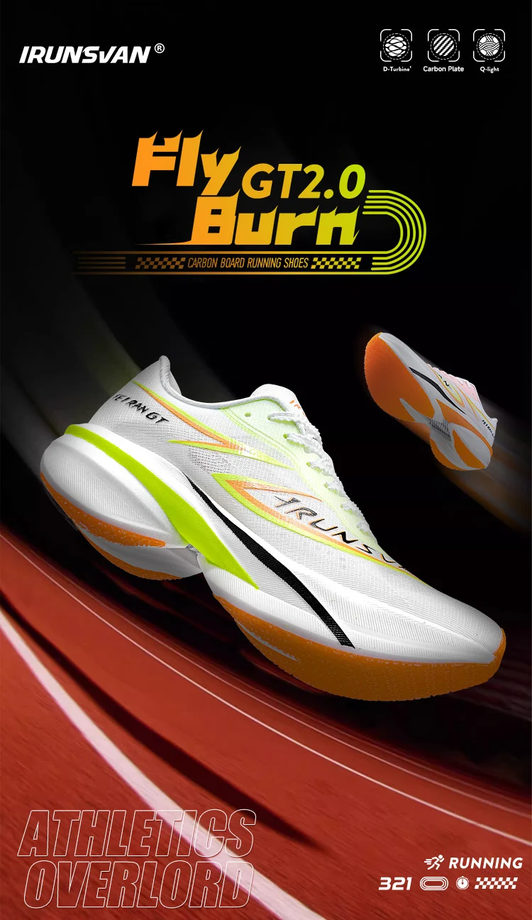 IRUNSVAN Professional Marathon Carbon Plate For Men Cushioning Shock Absorption Breathable Lightweight Running Shoe 106