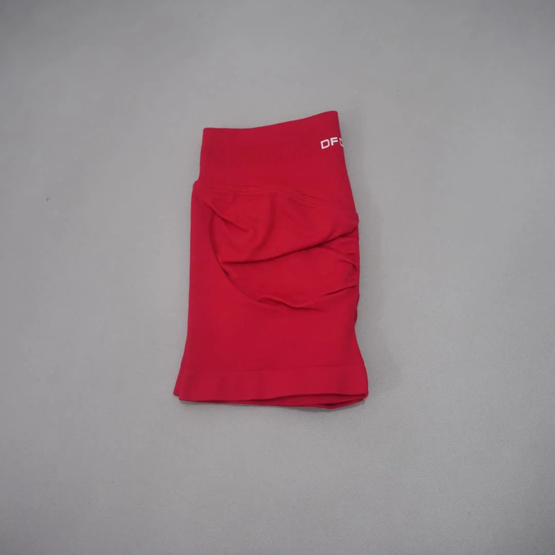 DF-LOGO Women High Waist Scrunch Butt Lift Yoga Shorts Squat Proof Push Up Workout Gym Running Fitness Athletic Sports Shorts