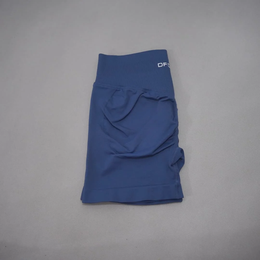 DF-LOGO Women High Waist Scrunch Butt Lift Yoga Shorts Squat Proof Push Up Workout Gym Running Fitness Athletic Sports Shorts