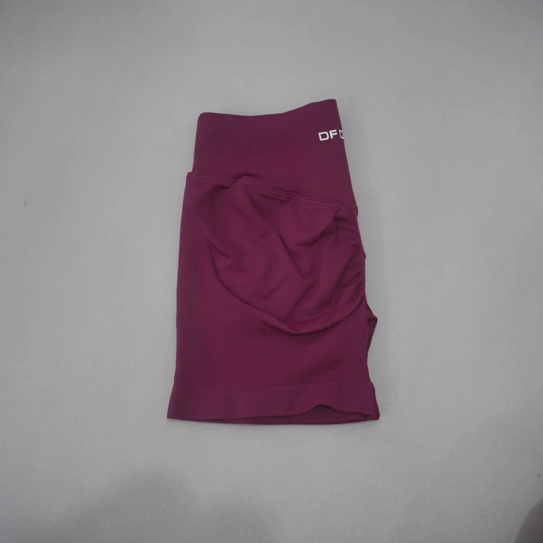 DF-LOGO Women High Waist Scrunch Butt Lift Yoga Shorts Squat Proof Push Up Workout Gym Running Fitness Athletic Sports Shorts