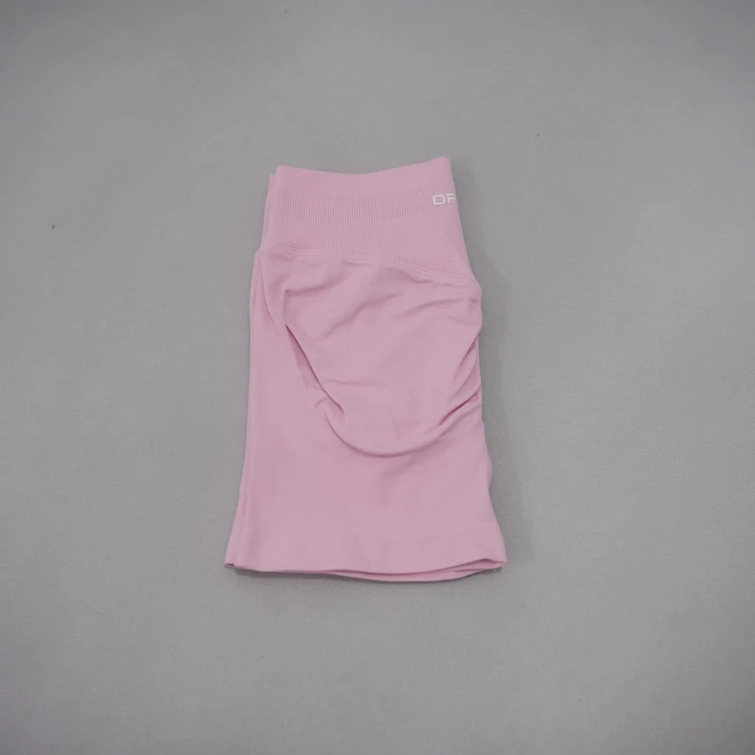 DF-LOGO Women High Waist Scrunch Butt Lift Yoga Shorts Squat Proof Push Up Workout Gym Running Fitness Athletic Sports Shorts