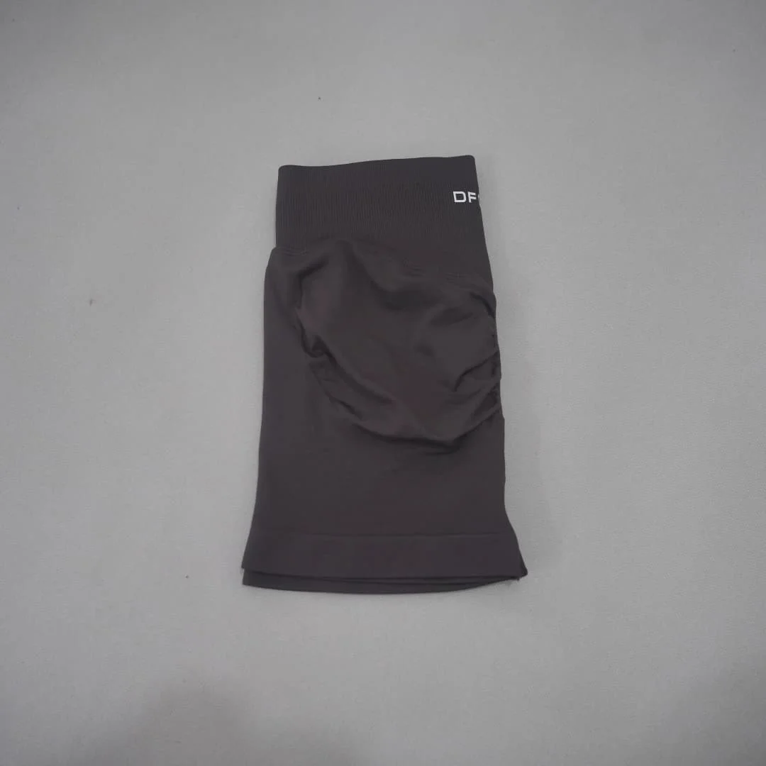 DF-LOGO Women High Waist Scrunch Butt Lift Yoga Shorts Squat Proof Push Up Workout Gym Running Fitness Athletic Sports Shorts