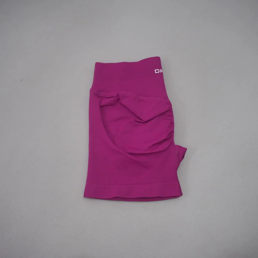 DF-LOGO Women High Waist Scrunch Butt Lift Yoga Shorts Squat Proof Push Up Workout Gym Running Fitness Athletic Sports Shorts