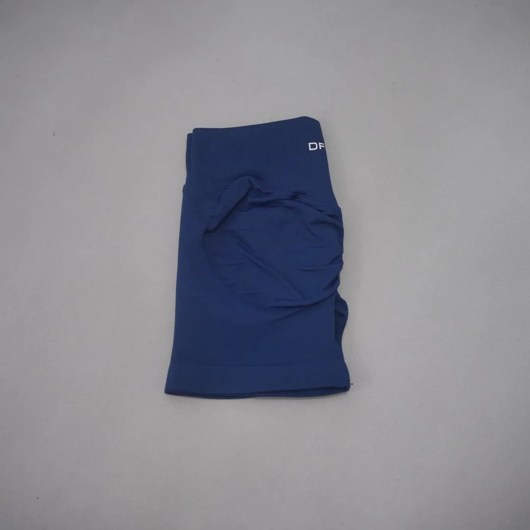 DF-LOGO Women High Waist Scrunch Butt Lift Yoga Shorts Squat Proof Push Up Workout Gym Running Fitness Athletic Sports Shorts
