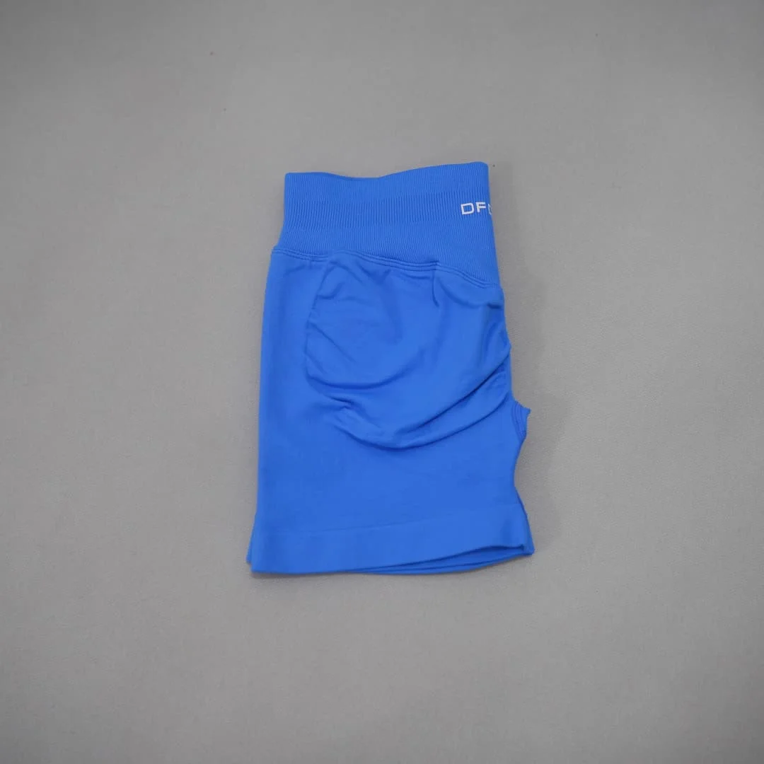 DF-LOGO Women High Waist Scrunch Butt Lift Yoga Shorts Squat Proof Push Up Workout Gym Running Fitness Athletic Sports Shorts
