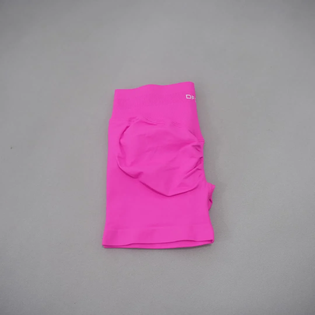 DF-LOGO Women High Waist Scrunch Butt Lift Yoga Shorts Squat Proof Push Up Workout Gym Running Fitness Athletic Sports Shorts