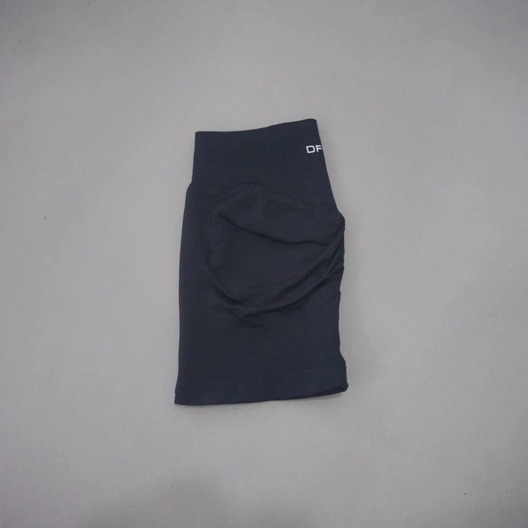 DF-LOGO Women High Waist Scrunch Butt Lift Yoga Shorts Squat Proof Push Up Workout Gym Running Fitness Athletic Sports Shorts