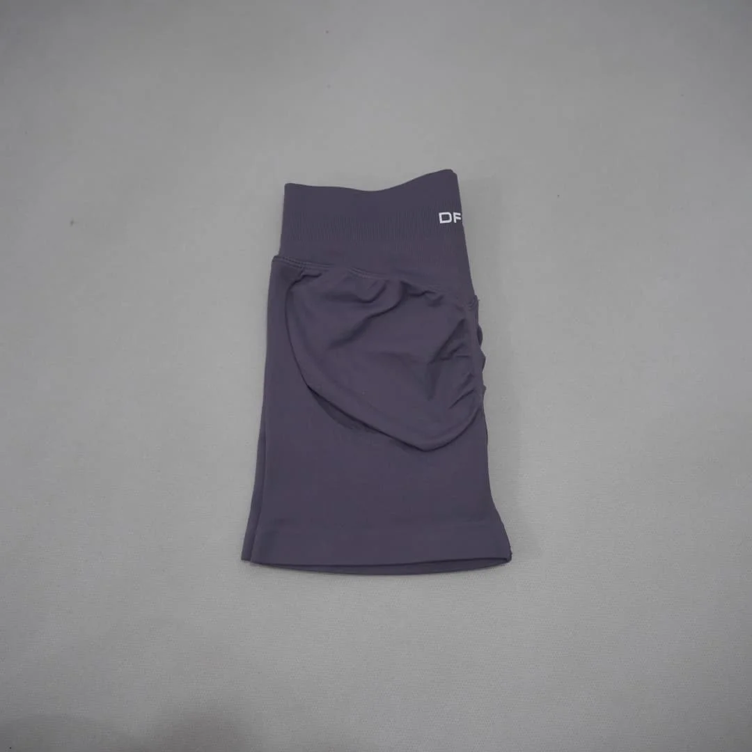 DF-LOGO Women High Waist Scrunch Butt Lift Yoga Shorts Squat Proof Push Up Workout Gym Running Fitness Athletic Sports Shorts