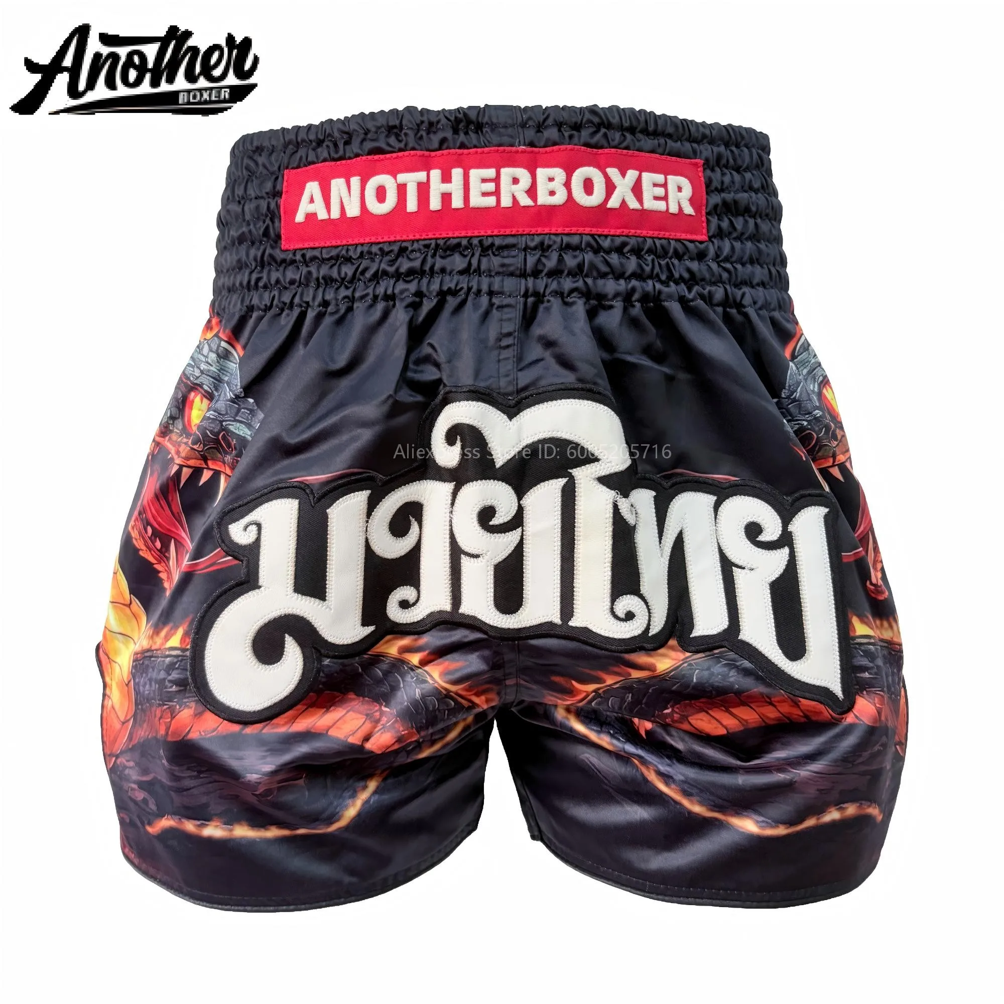 Fire Snake Muay Thai Shorts Quick Dry Elastic Waist Boxing Fight Shorts for Kickboxing MMA Gym Sparring Training Daily Bottoms