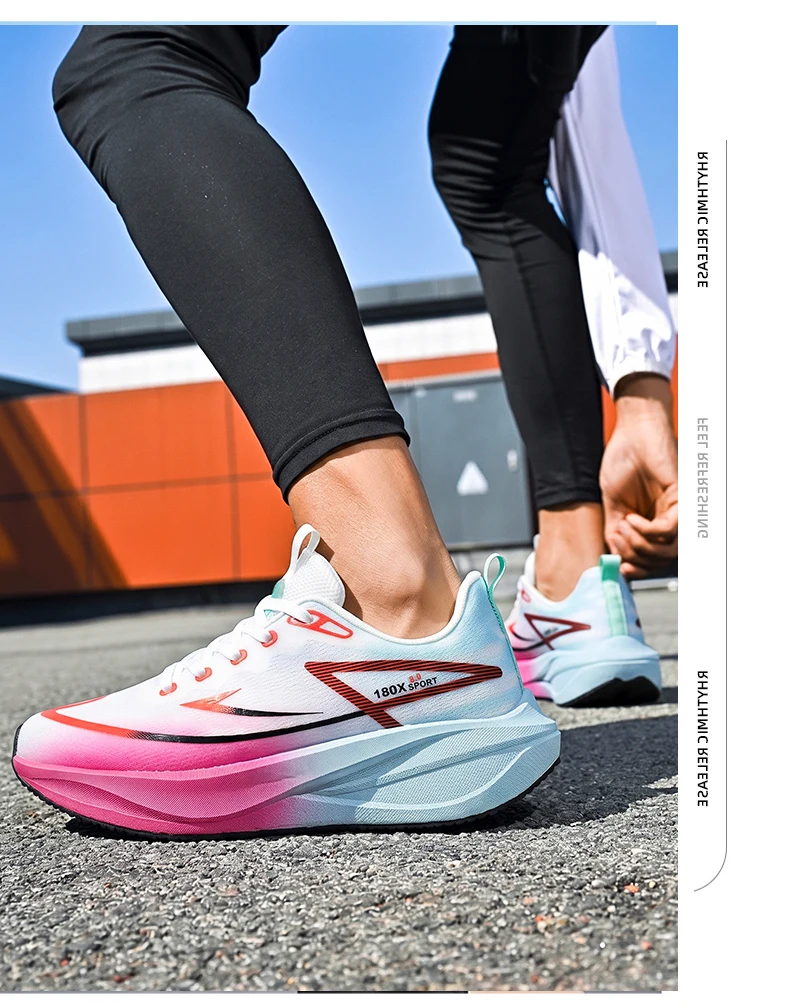 Women’s Marathon Racing Shoes Men’s Carbon Fiber Racing Shoes Breathable Lightweight Comfortable Athletic Energy Return Sneaker