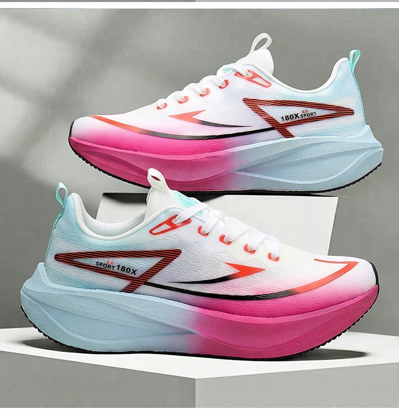 Women’s Marathon Racing Shoes Men’s Carbon Fiber Racing Shoes Breathable Lightweight Comfortable Athletic Energy Return Sneaker