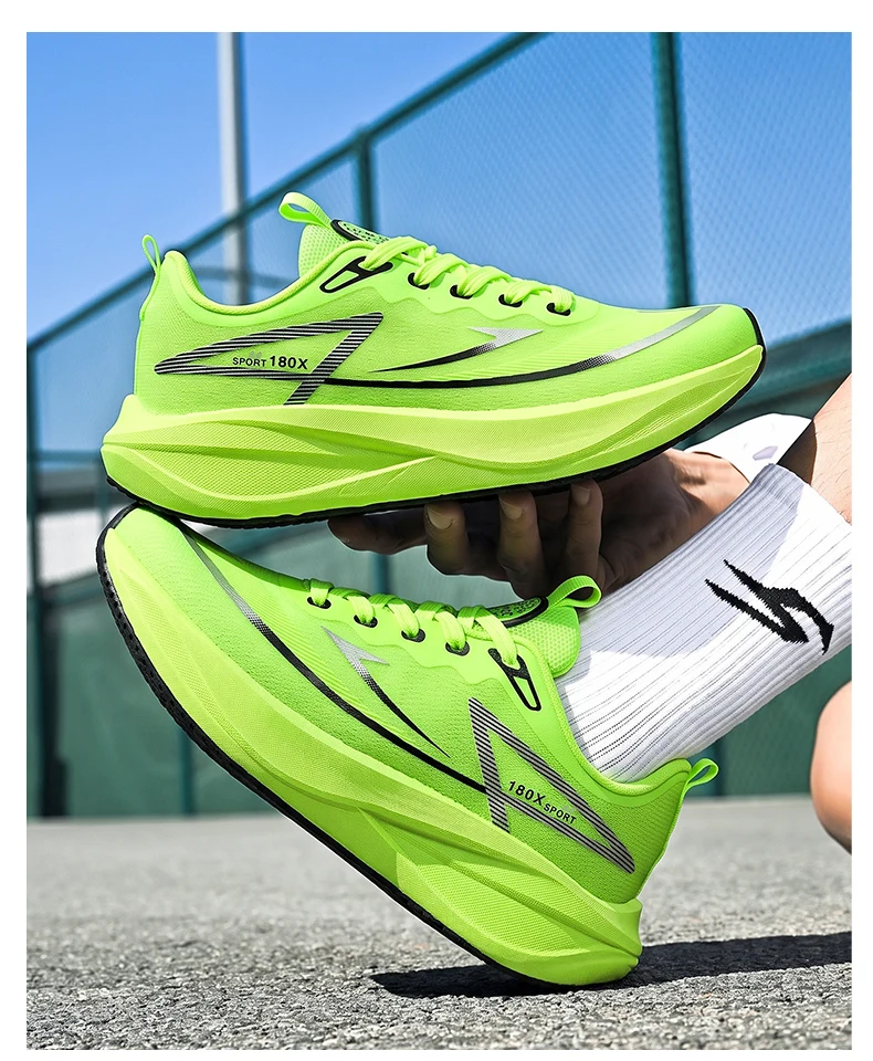 Women’s Marathon Racing Shoes Men’s Carbon Fiber Racing Shoes Breathable Lightweight Comfortable Athletic Energy Return Sneaker
