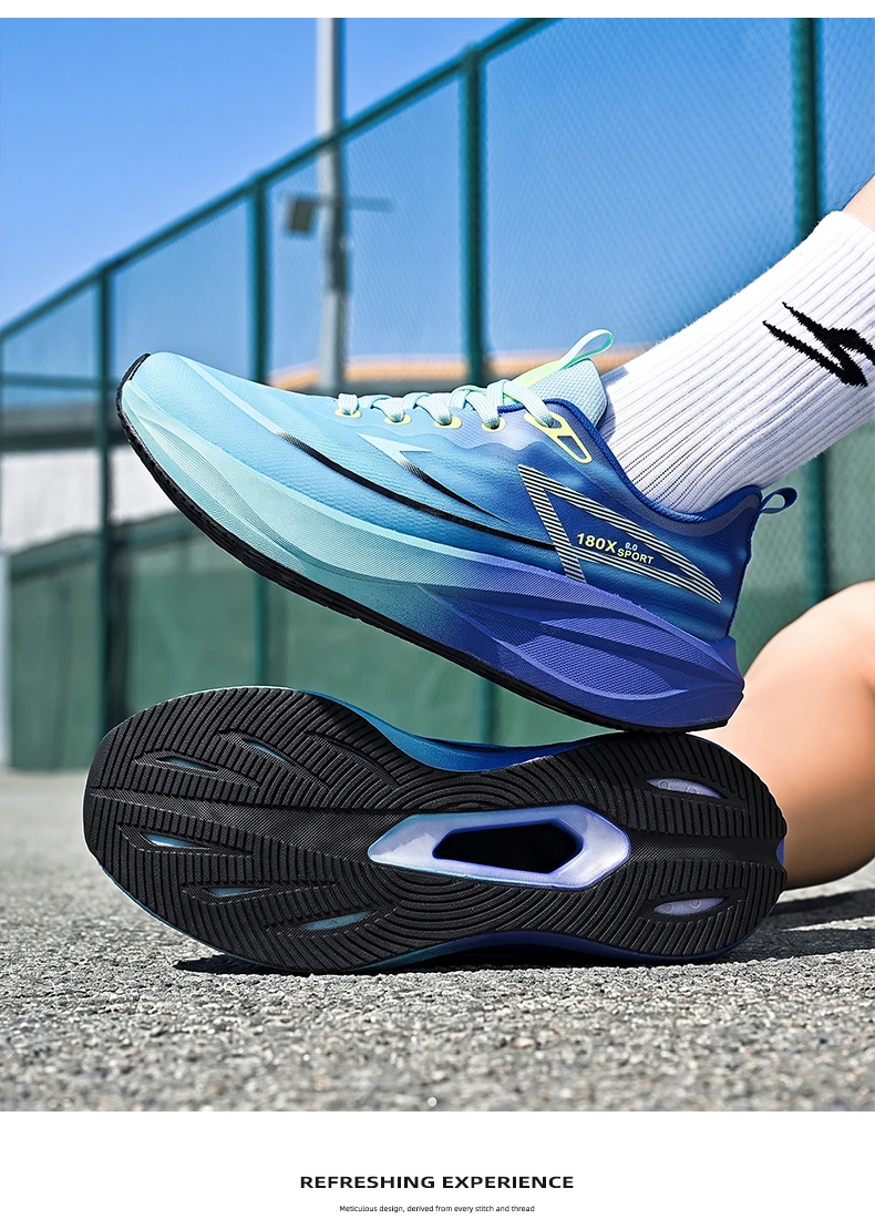 Women’s Marathon Racing Shoes Men’s Carbon Fiber Racing Shoes Breathable Lightweight Comfortable Athletic Energy Return Sneaker