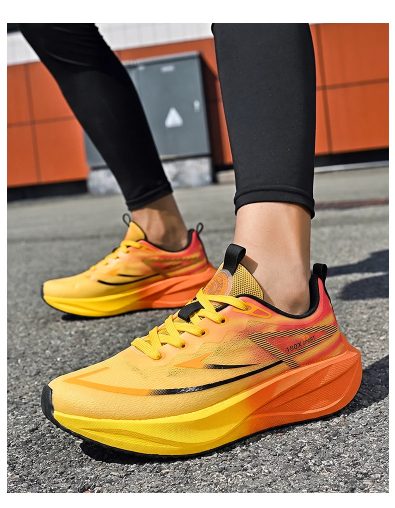 Women’s Marathon Racing Shoes Men’s Carbon Fiber Racing Shoes Breathable Lightweight Comfortable Athletic Energy Return Sneaker