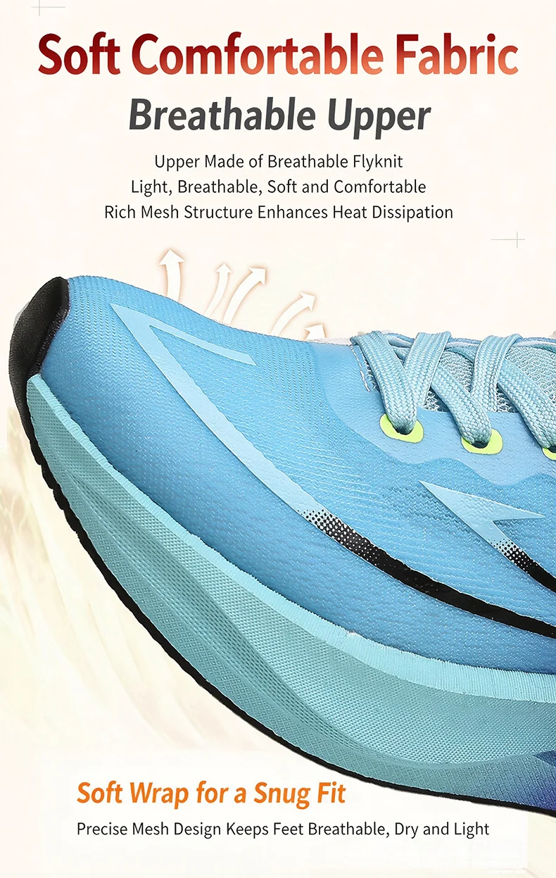 Women’s Marathon Racing Shoes Men’s Carbon Fiber Racing Shoes Breathable Lightweight Comfortable Athletic Energy Return Sneaker