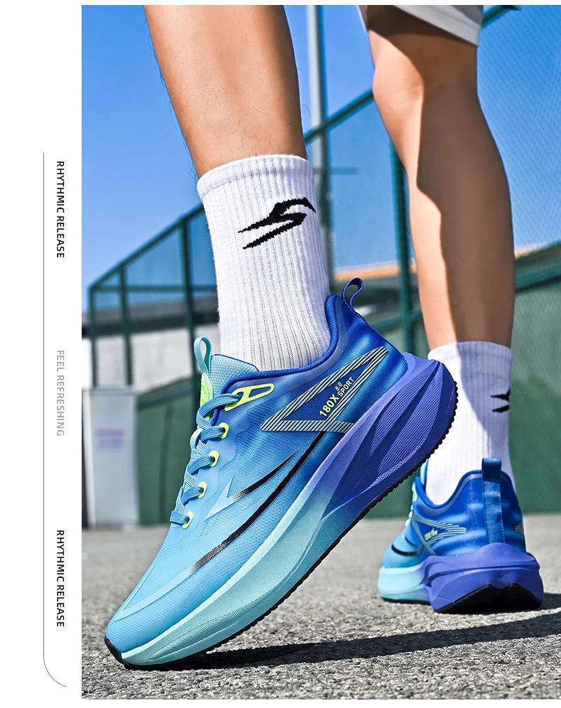 Women’s Marathon Racing Shoes Men’s Carbon Fiber Racing Shoes Breathable Lightweight Comfortable Athletic Energy Return Sneaker