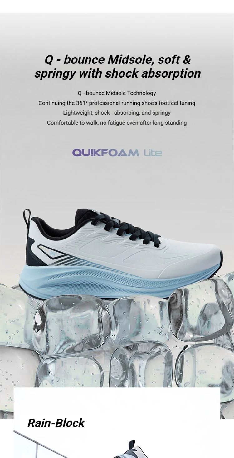361 Degrees Fengyi 2 Rainblock Men Running Shoes Water Repellent Anti-Slip Grippy Cushioning Airy Male Sneakers 672632210