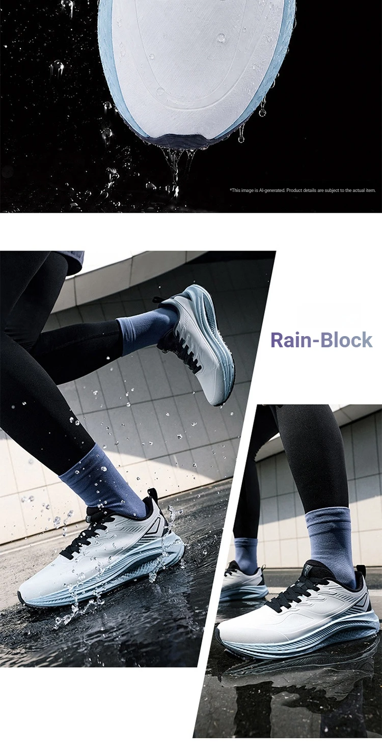 361 Degrees Fengyi 2 Rainblock Men Running Shoes Water Repellent Anti-Slip Grippy Cushioning Airy Male Sneakers 672632210