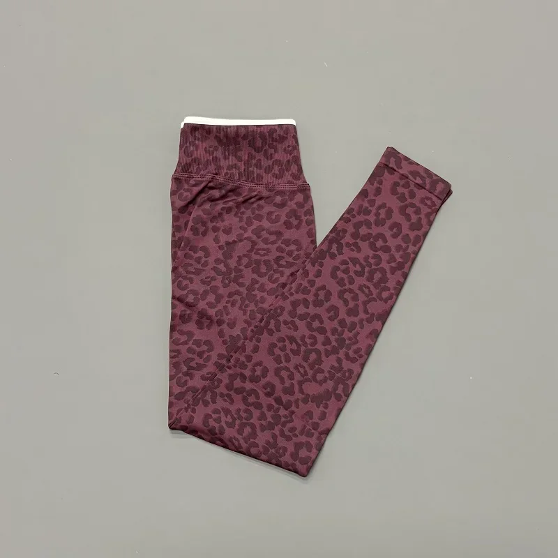 HISTELLO Butt Lift Leopard Print Leggings Fit Sculpt Breathable Seamless Tummy Control Slim Fit Yoga Gym Workout Sports Pants