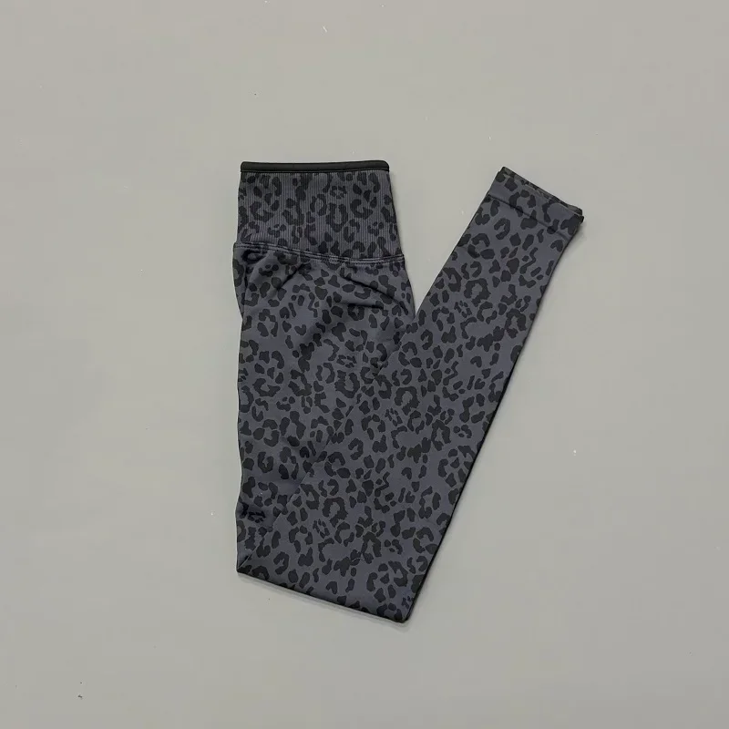 HISTELLO Butt Lift Leopard Print Leggings Fit Sculpt Breathable Seamless Tummy Control Slim Fit Yoga Gym Workout Sports Pants