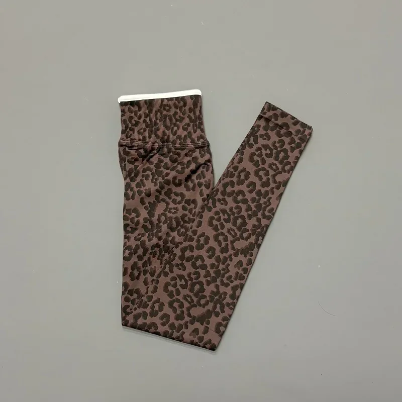 HISTELLO Butt Lift Leopard Print Leggings Fit Sculpt Breathable Seamless Tummy Control Slim Fit Yoga Gym Workout Sports Pants