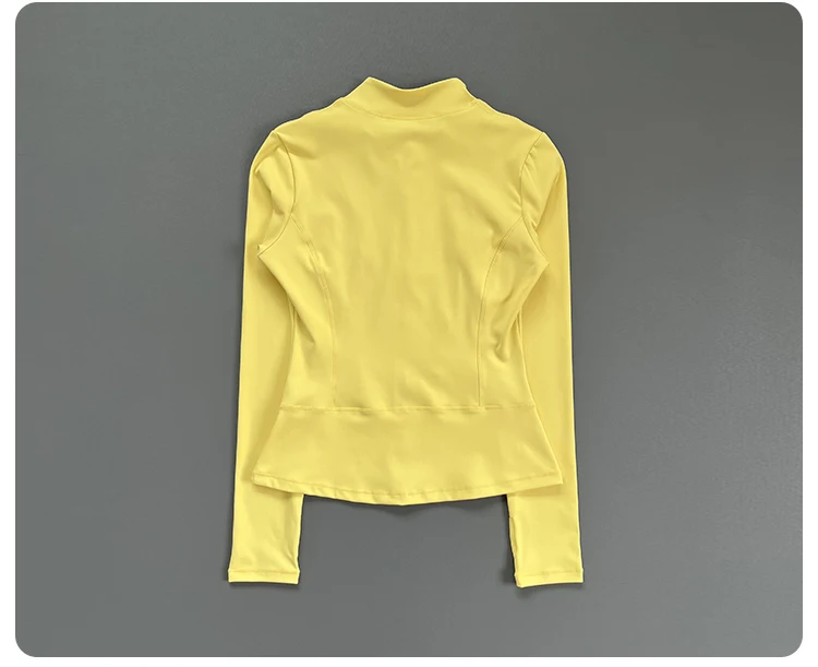 Half Zip Stand Collar Athletic Top Women Slim Long Sleeve Fitness Workout Running Jacket